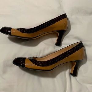 Anyi Lu two-tone patent leather heels. Size 9.5